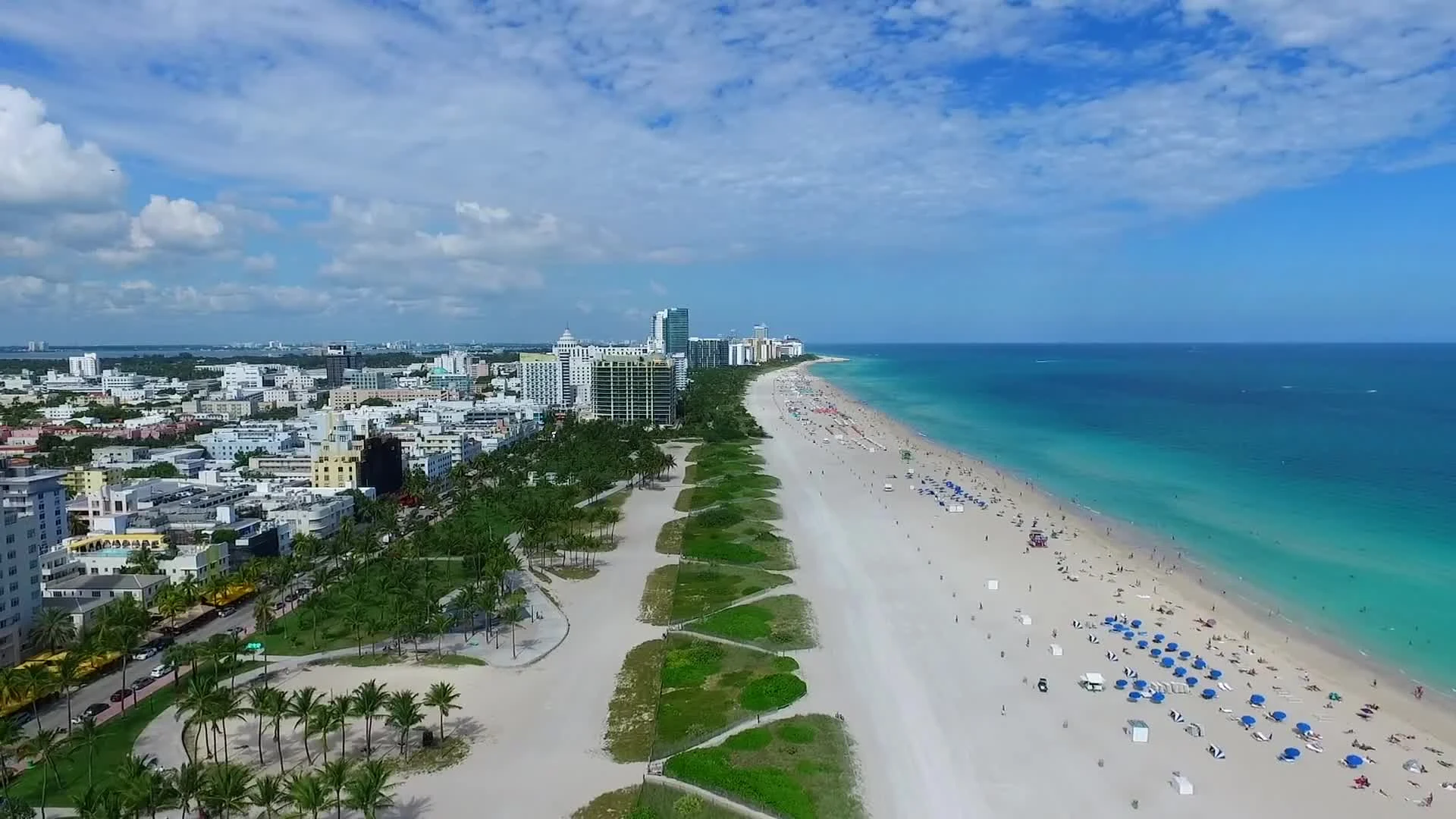 Miami driving and travel scene