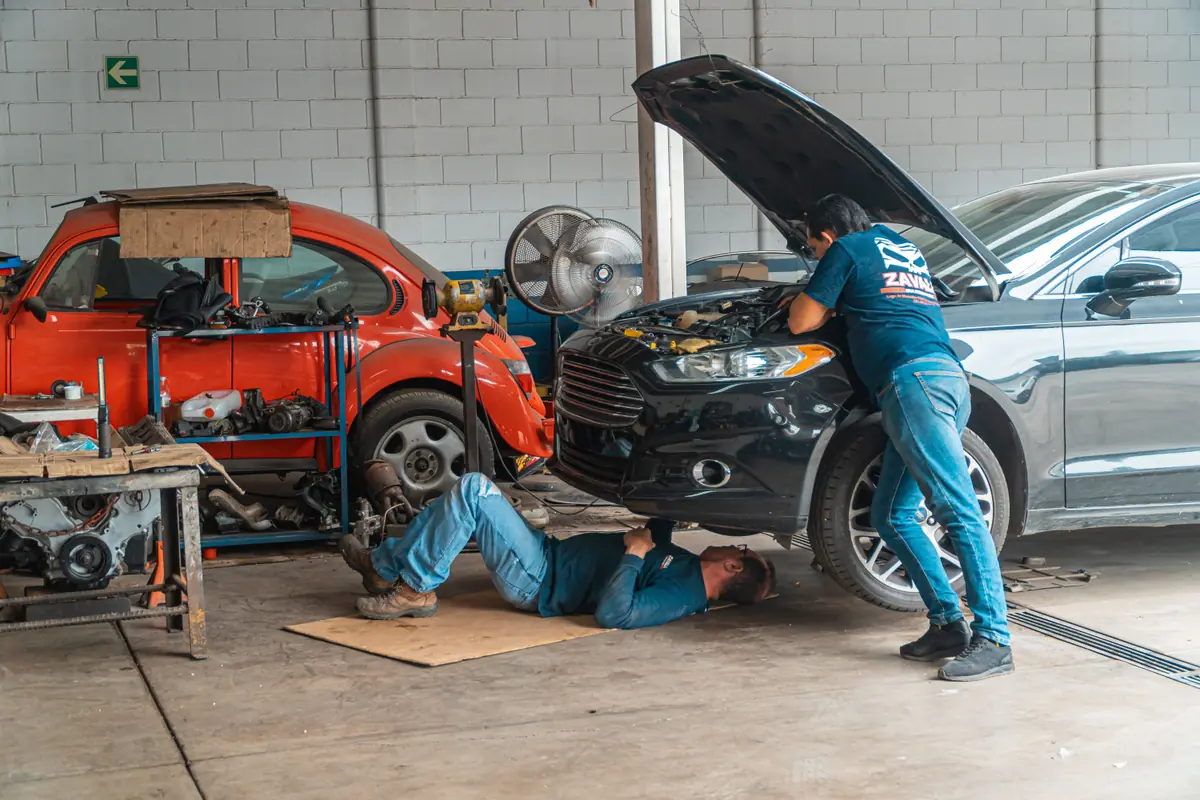 Illustrative automotive workshop